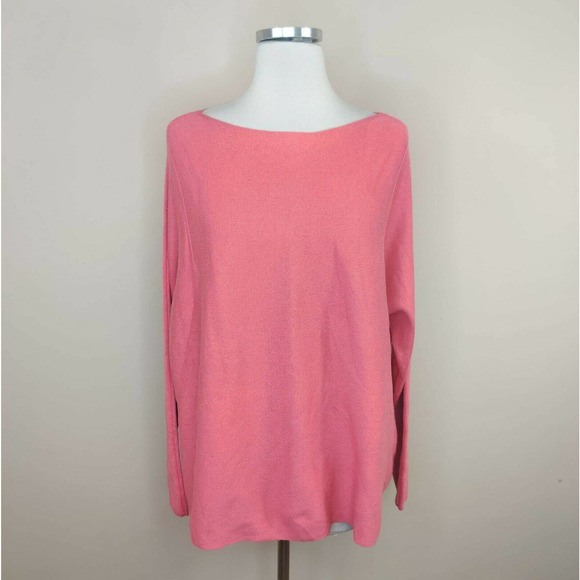 J Jill Cotton Blend Sweater Lace Up Back Adobe Pink NWT - Picture 1 of 8